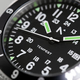 'Tempest' Quartz Navigator Watch (40mm) | Seal Black