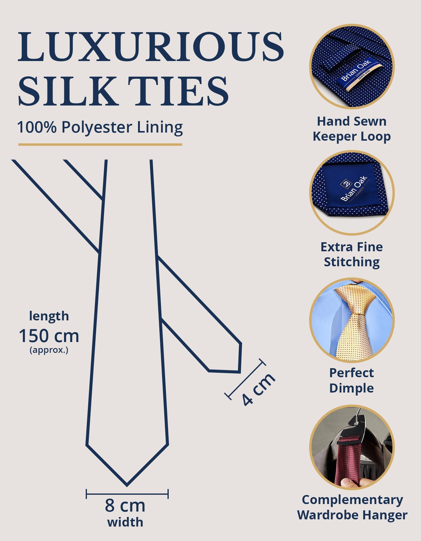 Copper and Navy Floral Print Tie