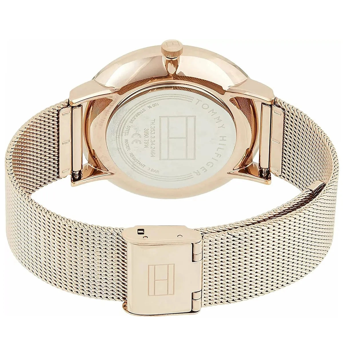 Tommy Hilfiger Women’s Watch Stainless Steel Rose Gold Mesh Strap With Rose Gold Dial 1781944 Jenna