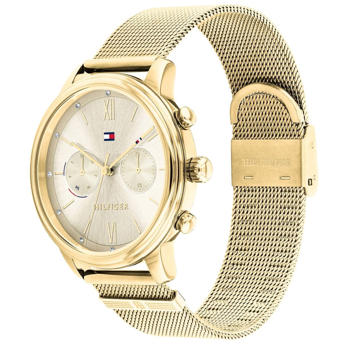 Tommy Hilfiger Women’s Watch Stainless Steel Gold Mesh Strap With Gold Dial 1782302