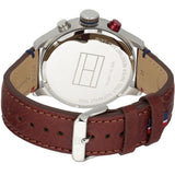 Tommy Hilfiger Men’s Watch Leather Brown Strap With Blue Dial And Silver Case 1791066