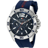 Tommy Hilfiger Men’s Watch Silicone Blue Strap With Blue Dial And Silver Case 1791142