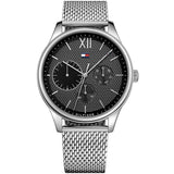 Tommy Hilfiger Men’s Watch Silver Mesh Band With Black Dial 1791415