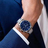Tommy Hilfiger Men’s Watch Stainless Steel Grey Strap With Blue Dial 1791456