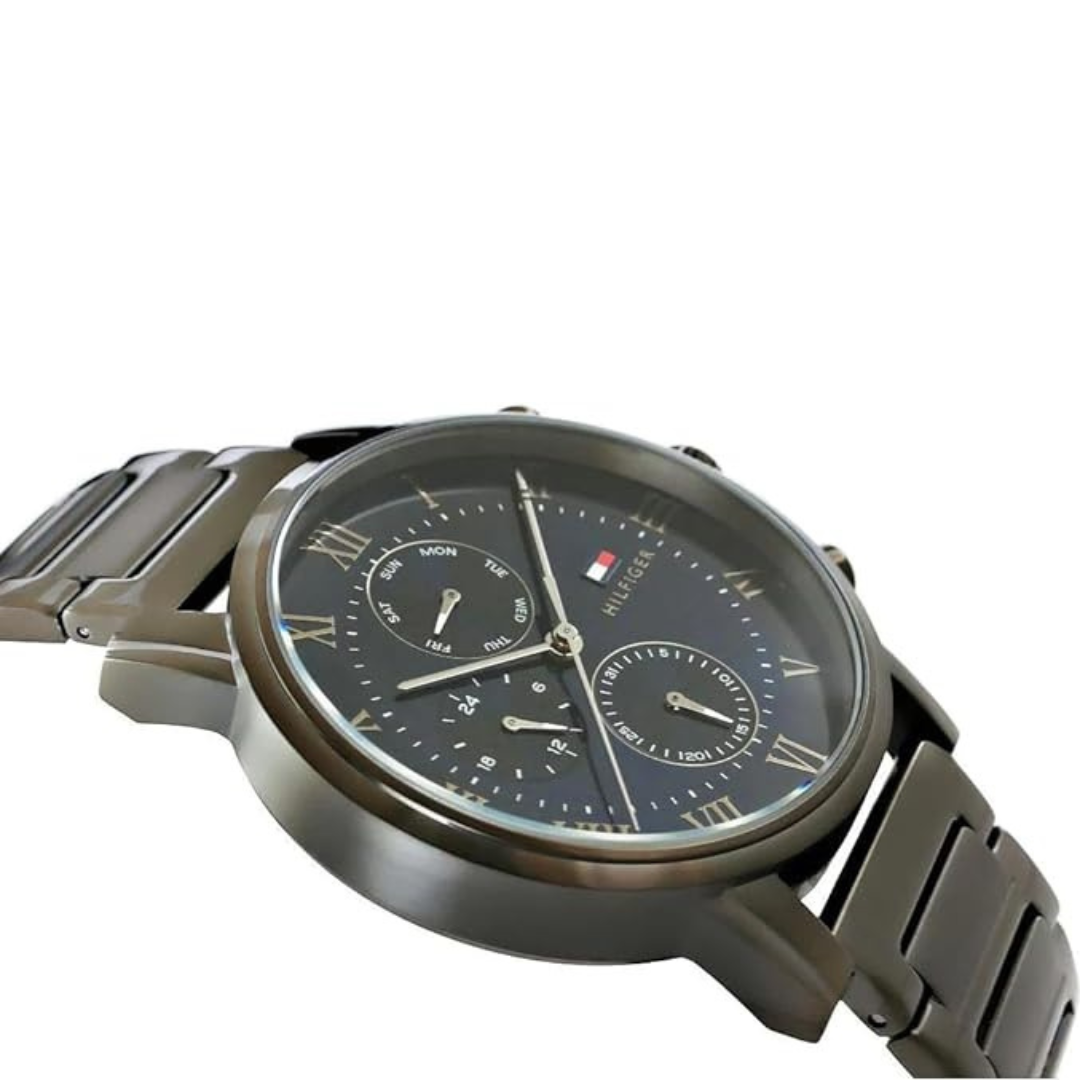 Tommy Hilfiger Men’s Watch Stainless Steel Grey Strap With Blue Dial 1791456