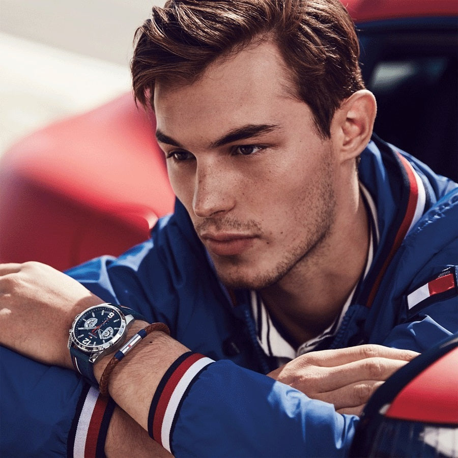 Tommy Hilfiger Men’s Watch Blue Silicone Strap With Blue Dial And Silver Case 1791476