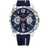 Tommy Hilfiger Men’s Watch Blue Silicone Strap With Blue Dial And Silver Case 1791476