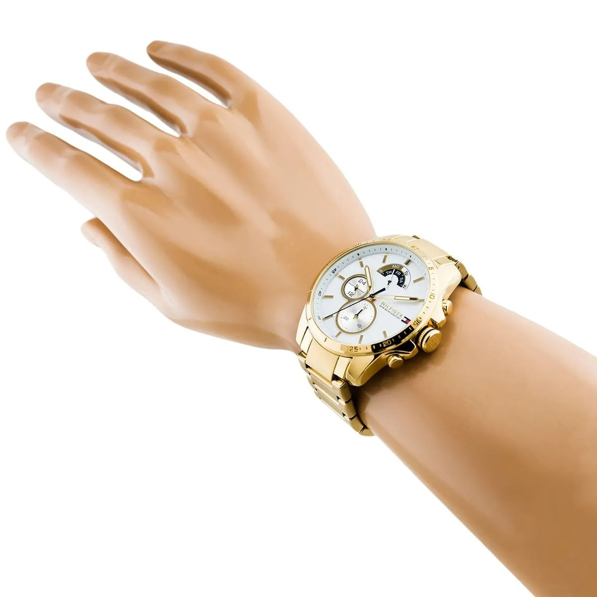 Tommy Hilfiger Men’s Watch Stainless Steel Gold Strap With White Dial And Gold Case 1791538
