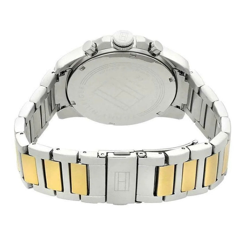 Tommy Hilfiger Men’s Watch Two-Tone Silver & Gold Strap With Black Dial 1791559