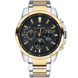 Tommy Hilfiger Men’s Watch Two-Tone Silver & Gold Strap With Black Dial 1791559