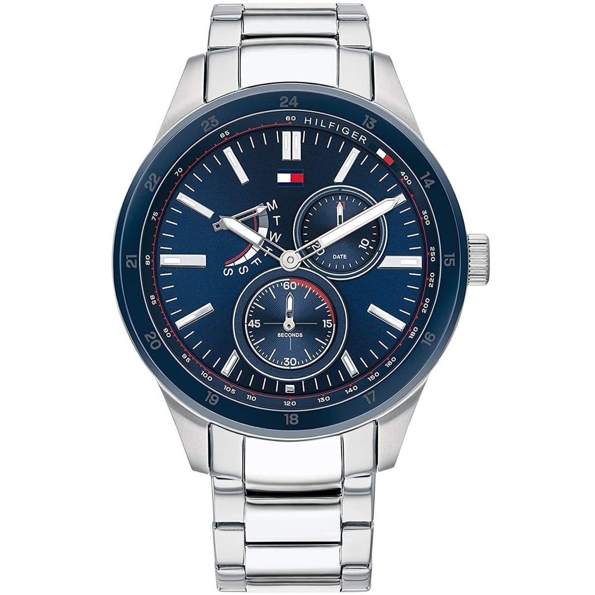 Tommy Hilfiger Men’s Watch Stainless Steel Silver Strap With Blue Dial 1791640