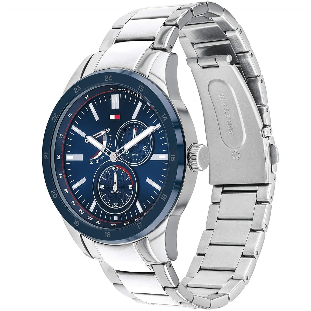 Tommy Hilfiger Men’s Watch Stainless Steel Silver Strap With Blue Dial 1791640