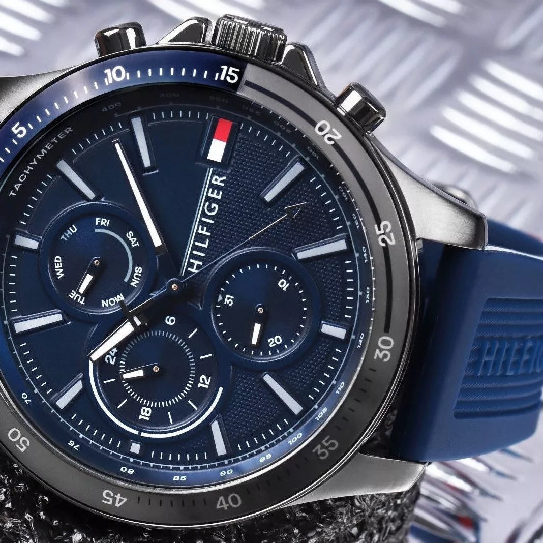 Tommy Hilfiger Men’s Watch Silicone Blue Strap With Blue Dial 1791721
