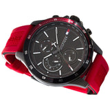 Tommy Hilfiger Men’s Watch Silicone Red Strap With Black Dial And Black Case 1791722