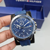 Tommy Hilfiger Men’s Watch Silicone Blue Strap With Blue Dial 1791721