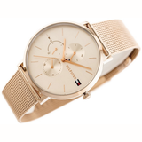 Tommy Hilfiger Women’s Watch Stainless Steel Rose Gold Mesh Strap With Rose Gold Dial 1781944 Jenna