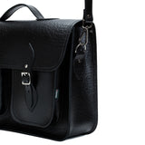 Twin Pocket Executive Handmade Leather Satchel - Black