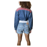 Original Vintage 1980's Denim & Floral Patch Jacket UK 8 - 10