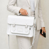 Handmade Leather Satchel - White