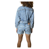 Original Vintage 1980's Acid Stone Wash Denim Jacket UK 8 - 10