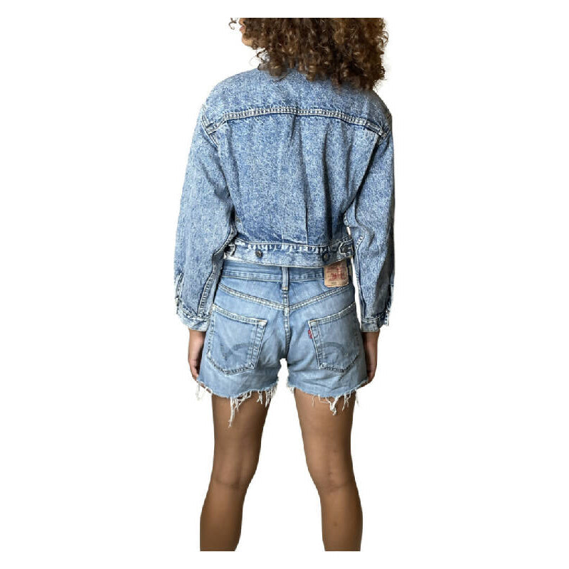Original Vintage 1980's Acid Stone Wash Denim Jacket UK 8 - 10